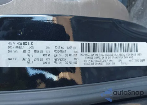 2016 Chrysler Town & Country Touring from USA, damaged, VIN 2C4RC1BG6GR220967